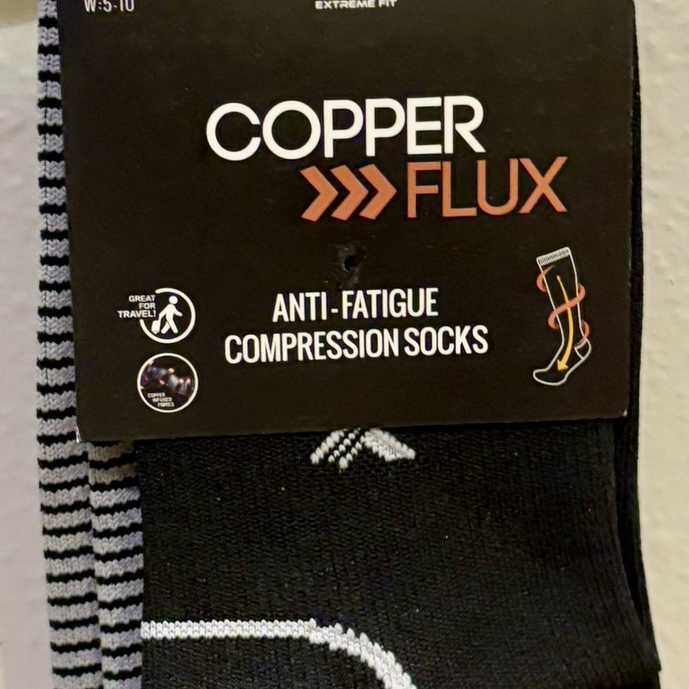 Extreme Fit Copper Flux Knee High Compression Socks, Sm. Mns 6-9/Wmns 5-10, BNWT